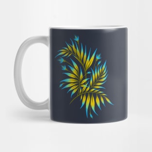 Waikiki Palm - Yellow / Blue Mug